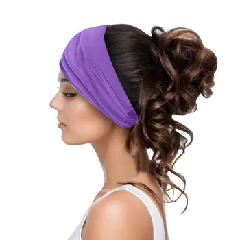Macaron Color Sports Wide Hairband с навързани еластични пот, абсорбиращи и дишащи дамски коса лента мъжки пот лента за глава
