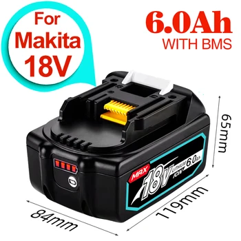 Makita 18V инструмент акумулаторна батерия BL1860 B 18V 6.0AH резервна батерия за Makita 18V BL1860 BL1840 BL1850 с DC18RF зареждане