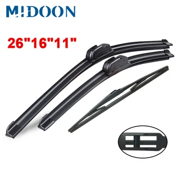 MIDOON Wiper Front & Rear Wiper Blades Set Kit For Hyundai Solaris RB Hatchback 2010 2011 2012 2013 2014 2015 2016 26