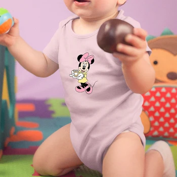 Minnie Mouse Print Ropa De Bebe Niña Fashion Urban Leisure Baby Girls Bodysuit Loose Soft Baby Romper Disney Новородени дрехи