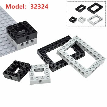 Moc Строителни блокове Технически 4x4 6x8 рамка тухла с дупки DIY съвместим 32324 32531 32532 сглобява частици части играчка подарък