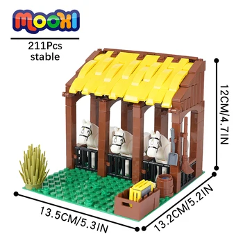 MOC5045 Средновековна стабилна тухла Военна война-кон животински съвместим фигура градивен блок играчки за деца рожден ден подарък приятели
