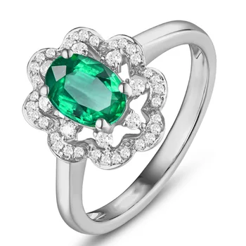 MOONROCY Сребърен цвят сватбени пръстени Зелен кристал парти пръстен за жени момичета подарък дропшипинг реколта бижута на едро