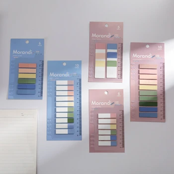 Morandi Цвят Прозрачен индекс на лепкави бележки Самозалепващ се раздел Цветна подложка за бележки BookMarkers Студентско училище Офис консумативи