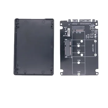  MSATA / M.2 Ngff до 2.5-инчов сериен SATA SSD две в едно разпределително табло външна кутия 7mm