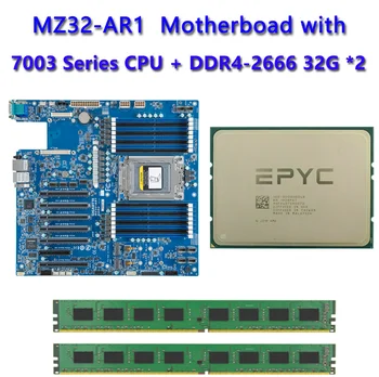 MZ32-AR1 REV3.0 дънна платка + 64GB DDR4-2666 RAM EPYC 7663 7763 7713 7643 75F3 7543 7453 7443 73F3 7413 7513 7343 7313 72F3 CPU