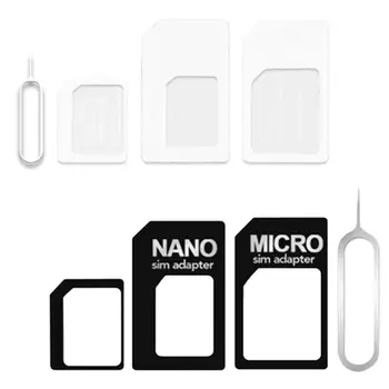 NanoSIM карта към микро стандартен адаптер конвертор за адаптер за телефонна SIM карта Превръщане Универсални телефони Nano Sim 4 в 1