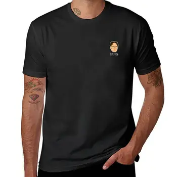 New Dwight Schrute Mini Head - Въпрос Бял текст тениска мъжки дрехи пот риза сладък върховете мъжки дрехи