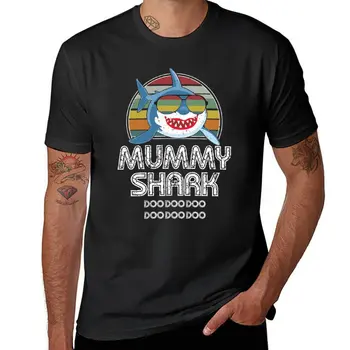 New Mummy Shark Retro - За тениска с тъмен принт Тениска за момче момчета риза с животински принт ново издание тениска мъжки дрехи