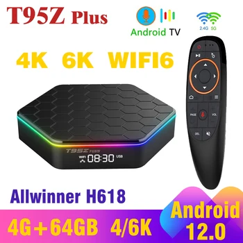 NEW T95Z PLUS Android 12.0 Smart TV BOX Allwinner H618 4G 32G 64G 128G 6K 4K 3D BT 5G Dual WIFI6 Media Player Set top box