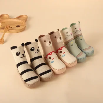 Non Slip Soft Sole Новородено Бебешки чорапи Гумени еднолични бебешки обувки Детски подови чорапи Новородено бебе - момиче