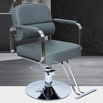 Nordic Fashion бръснарски стол Фризьорски салон Специален повдигащ се въртящ се стол Фризьорски стол Модерен салон Мебели Салон за красота Стол