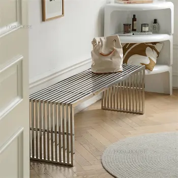 Nordic неръждаема стомана пейка творчески личност стол прост дом свободно време стол коридор веранда обувки за смяна на табуретки османците