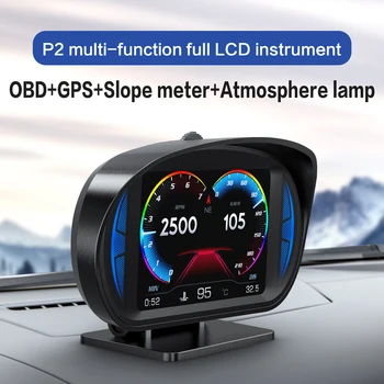 OBD2+GPS HUD бордови компютър кола OBD2 HUD Head Up дисплей Автоматичен дисплей Скоростомер Температура на водата Разход на гориво Метър за наклон