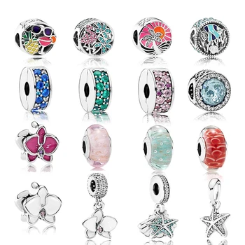 Ocean Life Bead Charm 100% Real 925 Sterling Silver Ocean Life Bead Charms Fit Оригинална гривна DIY бижута