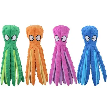 Octopus Shell Dog Toys Плюшени играчки за дъвчене на кучета Нов звуков писък за консумативи за домашни любимци Кученце Интерактивно почистване на зъбите