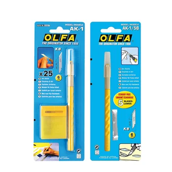 OLFA AK-1/5B Комплект инструменти за занаятчийски ножове за изкуство AK-1 Хартия резба Penknife Модел Кътър Полезни ножове Съответстващи резервни остриета OLFA KB