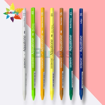 Original UK Derwent Aquatone Водоразтворим цветен молив тежък цвят стик Множество цветови варианти professioanl изкуство доставки