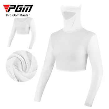 PGM Дамски лед коприна защита база слой дълъг ръкав изрязани върхове слънцезащитен голф бельо с маска анти-UV UPF40+