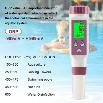 PH метър цифров 7 в 1 PH / TDS / EC / ORP / S.G / Salinity / Temp Meter с ATC 0.01 Резолюция Висока точност за аквариумен плувен басейн