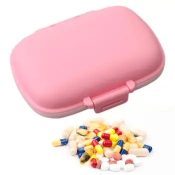 Pill Box преносим калъф за хапчета за контейнери за пътуване на чантата 8-отделения Daily Pill Box Организатор за масло от черен дроб на треска