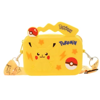 Pokemon съединител чанта Pikachu мини чанта сладък портфейл деца портмонета торбичка ключодържатели чанти монета чанта момичета пратеник рамо чанта