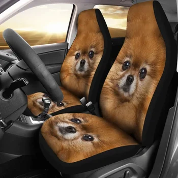 Pomeranian Dog Print Столче за кола Cover 2 бр