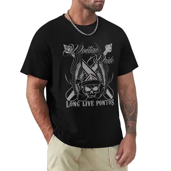 Pontian Pride - Long Live Pontos лого Тениска заготовки митнически пот големи и високи тениски за мъже