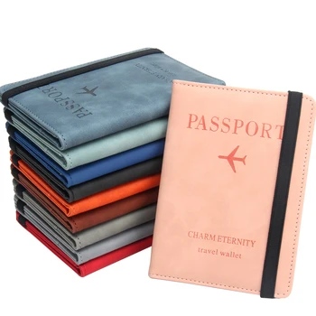 PU RFID паспорт покритие кредитна лична карта портфейл водоустойчив документ бизнес превръзка паспорт притежател пътуване многофункционален протектор