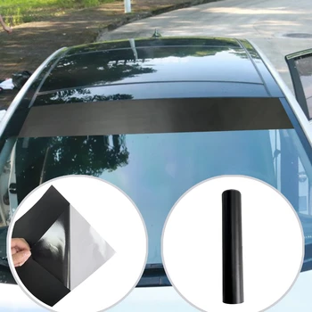 PVC винил предното стъкло банер лента състезателни ивица стикер прозорец кола слънце козирка декоративни стикери слънцезащитен стикер черен мат