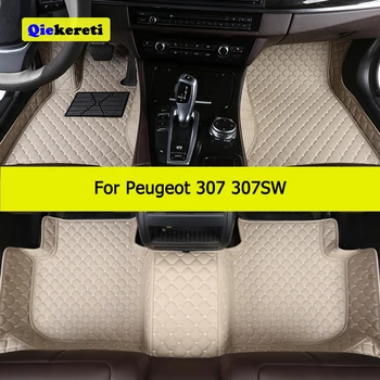 QIEKERETI Персонализирани стелки за кола за Peugeot 307 307SW Авто килими крак Coche аксесоар