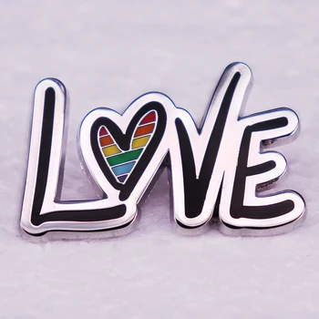 Rainbow любов гордост Емайл ПИН ЛГБТ метална значка брошки шапка бижута подаръци