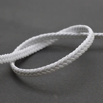REAL BESTXY 5m / lot 5 * 2mm бял плосък кожен шнур / въже / нишка за гривни Колие за правене на бижута DIY плетен кожен кабел Продажба