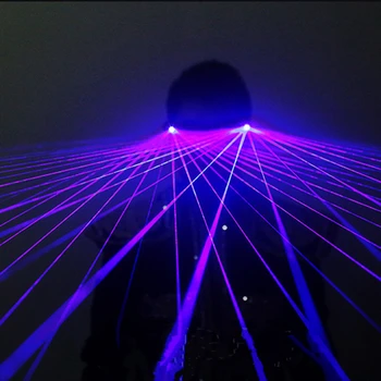RGB лазерно парти светлинни очила DJ Beam очила Преносими светлини за парти сцена карнавал светлинен костюм изпълнение нощен клуб светлина