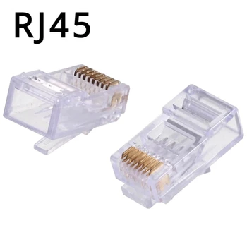 RJ45 Мрежови кабели Модулен щепсел Позлатен Cat5 CAT5e конектор 8P8C utp неекранирани модулни Rj45 щепсели терминали