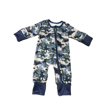 RTS камуфлажен гащеризон новородено гащеризон бебе пълзене дрехи 2 цип спално облекло бебе домашно облекло мляко коприна материал