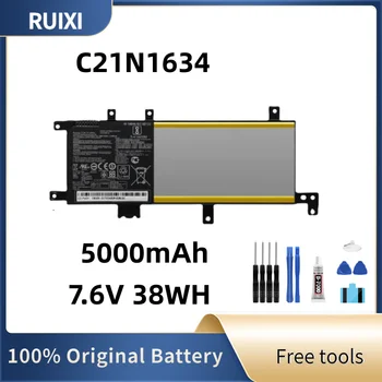 RUIXI Оригинална C21N1634 батерия за лаптоп за A580U X580U X580B A542U R542U R542UR X542U V587U FL5900L FL8000U 7.6V 38WH