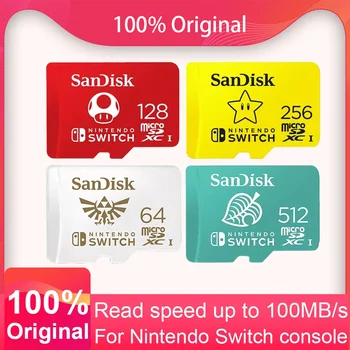 SanDisk NINTENDO SWITCH Micro SD карта 128GB 256GB 512GB microSDXC UHS-I карта с памет до 100MB/s TF карта за Nintendo Switch
