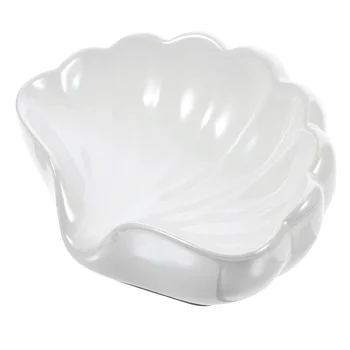 Shell Държач за сапунени чинии Самоизточващи се съдове за баня Керамика Малък