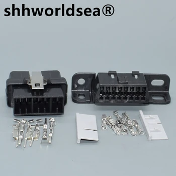 shhworldsea 16 пинов автомобилен черен женски конектор OBD2 тел гнезда Obd адаптер диагностичен инструмент с 20 см линия MG610761-5