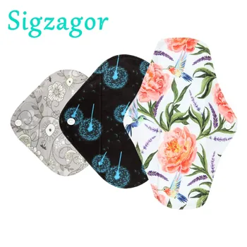 [Sigzagor]1 XS S Long Panty Liner Cloth Менструална подложка, бамбук въглен, мама кърпа менструални санитарни за многократна употреба миещи се смес размер