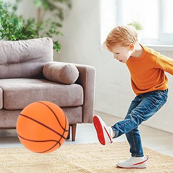Silent Basketball High-Resilience Mute Dribbling Basketball Lightweight Air Bounce Ball for Various Indoor Activities