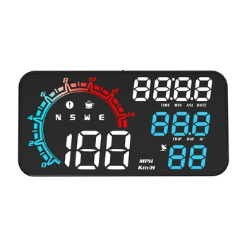 Smart Head Up дисплей 5.5-инчов GPS Head Up дисплей с дисплеи Скорост Надморска височина Време на шофиране Дата Часовник и повече Многоцветен
