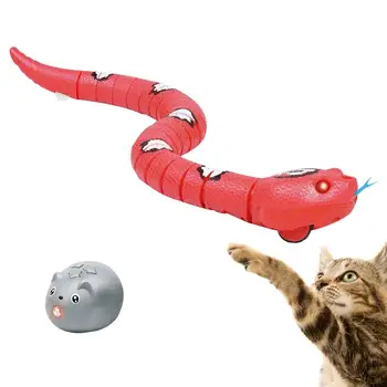 Smart Sensing Cat играчки Интерактивна автоматична електронна змия котка тийзър Закрита игра коте играчка USB акумулаторна за котки коте