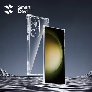 SmartDevil броня случай за Samsung Galaxy S23 ултра прозрачен мек черен капак за Samsung S23 плюс въздушна възглавница Anti Drop Protectio