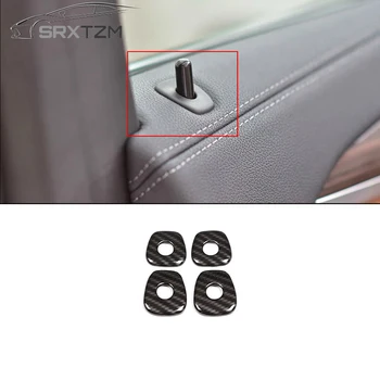 SRXTZM 4pcs кола въглеродни влакна стил ABS врата заключване капак подстригване рамка декорация стикери за BMW X3 G01 X4 2018 аксесоари