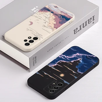 Sunset Clouds Snow Mountain Case за Samsung Galaxy A53 A33 A52 A52S A73 A13 A72 A32 A23 A22 A12 A21S A51 A71 4G 5G калъфи