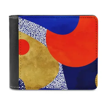 Terrazzo Galaxy Среднощно синьо Жълто Златисто оранжево Персонализирани портфейли Мъже Висококачествена Pu кожа за портфейли Луксозен мъжки подарък