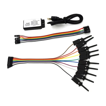 Test Hook Clip Logic Analyzer Test Folder for Jumper Wire Cable for USB 24M 8CH