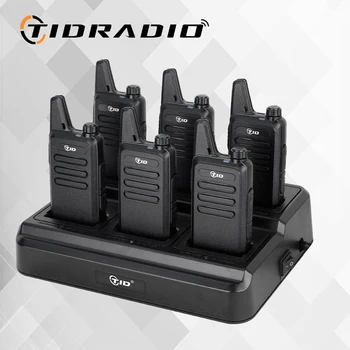 TIDRADIO 6PCS Mini Walkie Talkies Портативна радио ловна станция Ръчна безжична 22 канала Type-C Rechargea TD-M8S